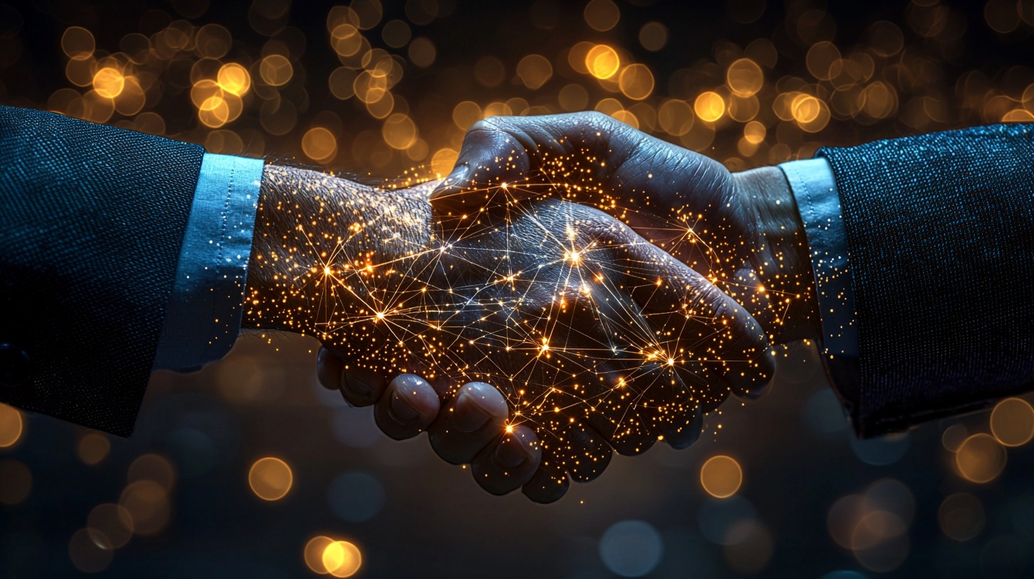 Business partners with a smart contract