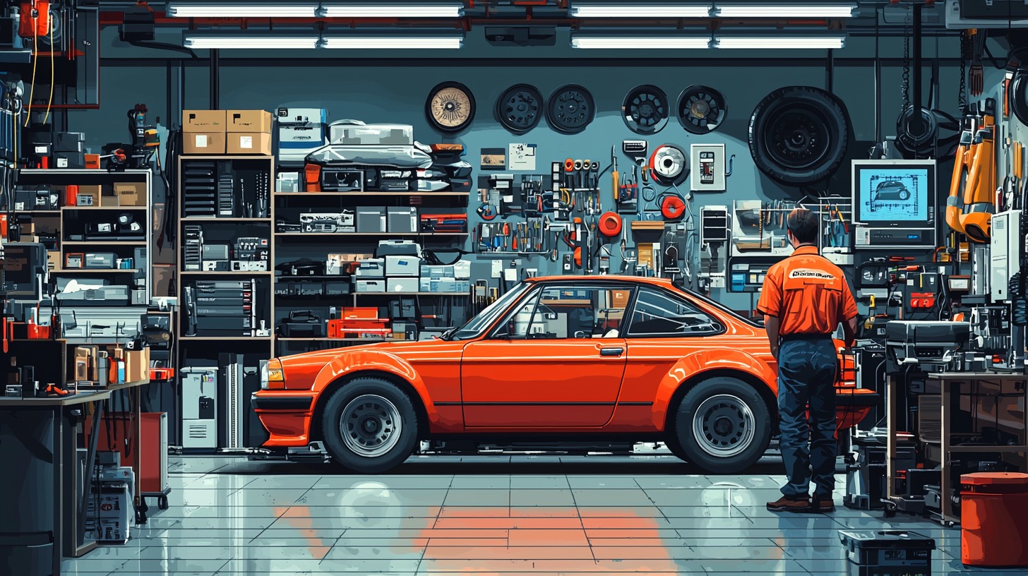 The mechanic is fixing the car