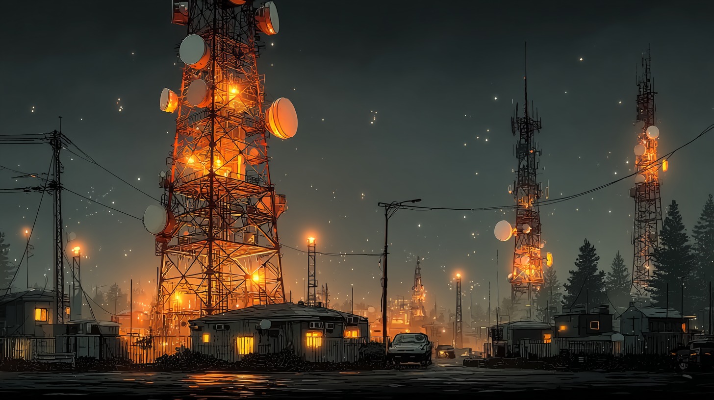 Узлы сети блокчейн, подключенные к телекоммуникационным вышкам